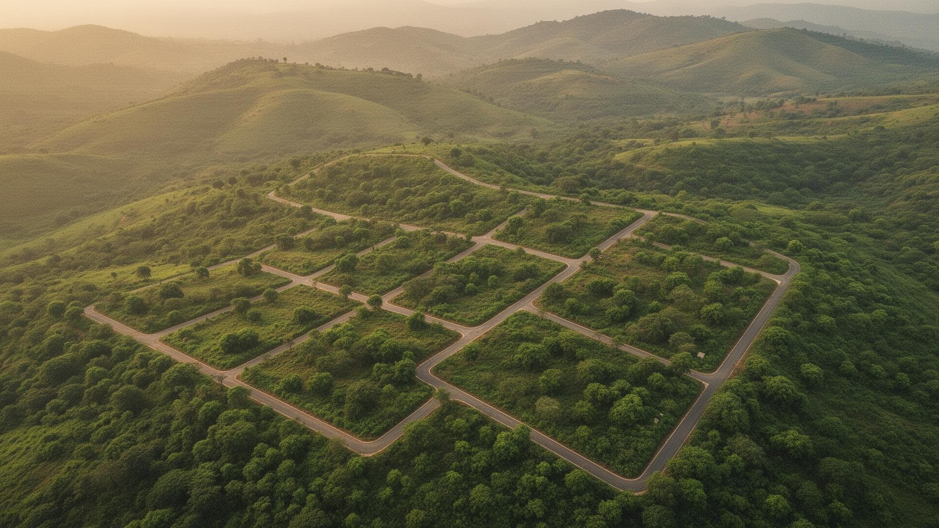 Aerial view of plotted development at Urse, Talegaon